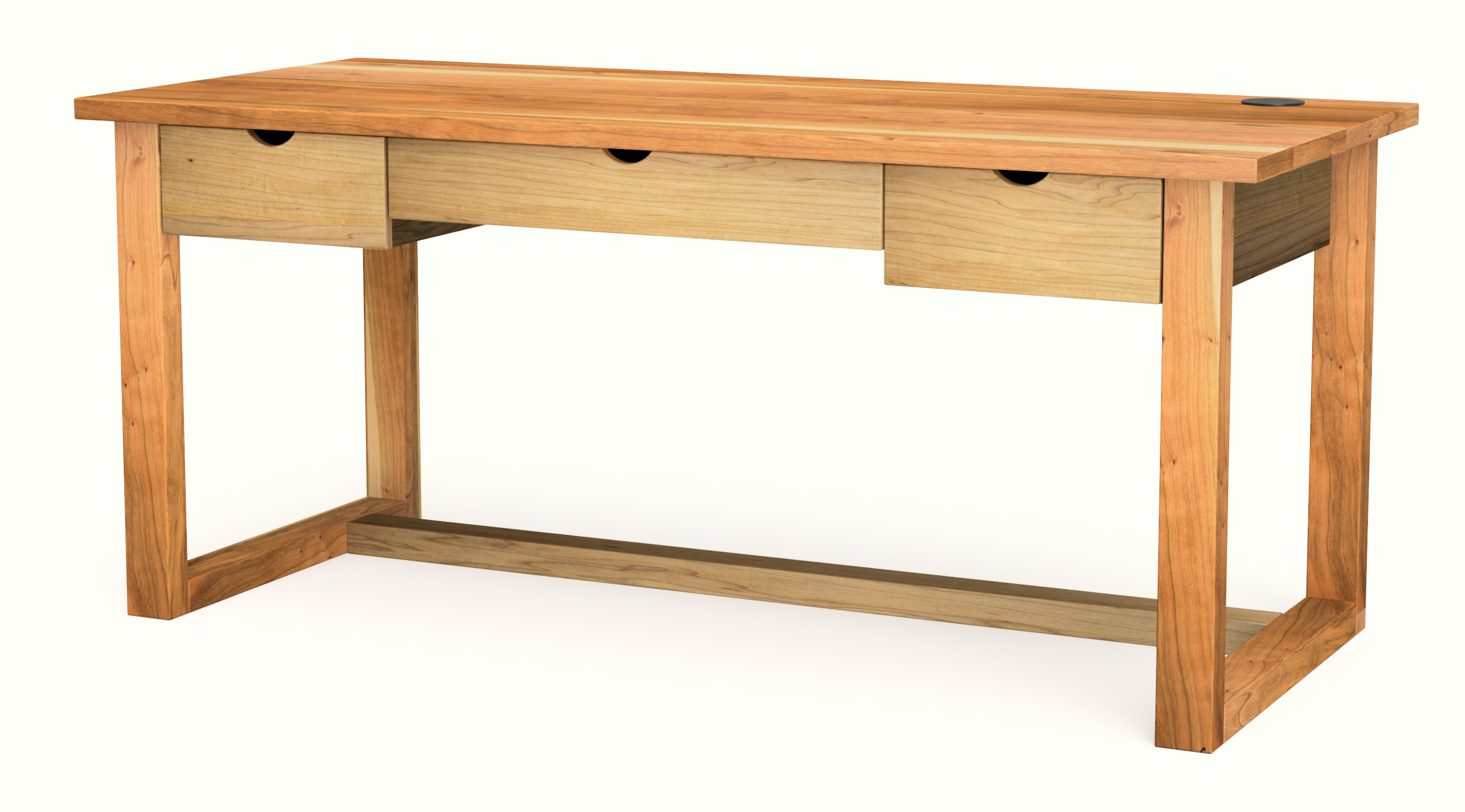 70"W x 30"D x 29"H wooden desk with 3 drawers