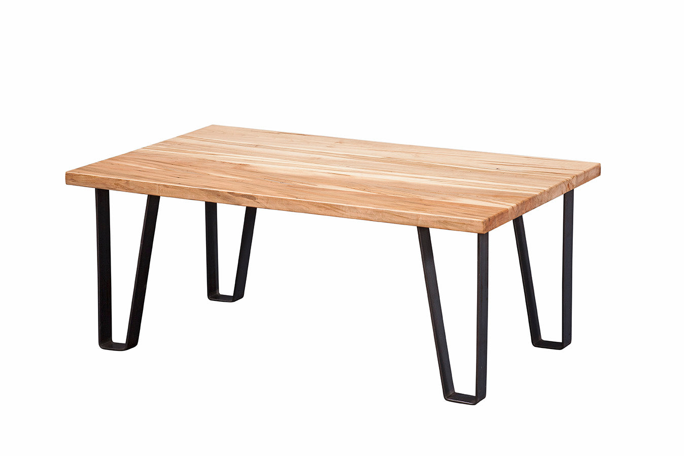 6"L x 28"W x 18"H - 13/16" thick wood rectangle tabletop. Steel powder coated legs