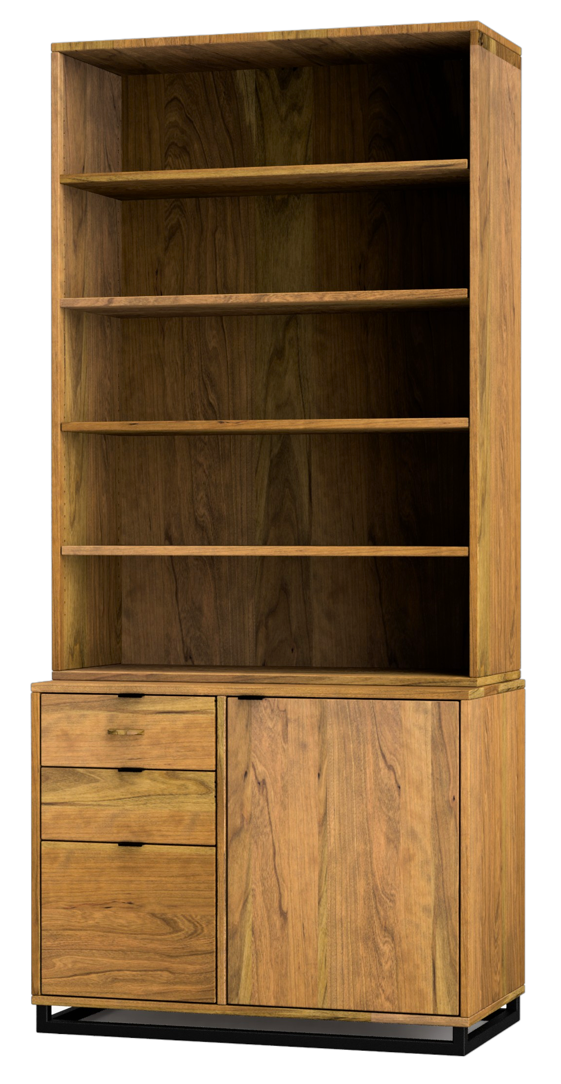 36"W x 18"D x 88"H wooden credenza with 4 shelves